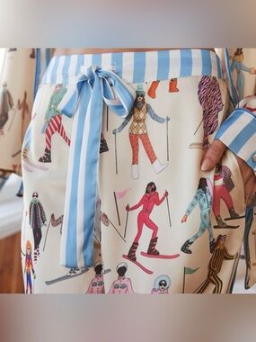 ANTHRO Karen Mabon Apres Ski Skiing Long Pajama Bottoms Size L